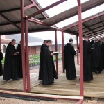 Monks - walking and praying