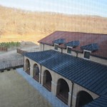 A view from a man's guest room in the monastery